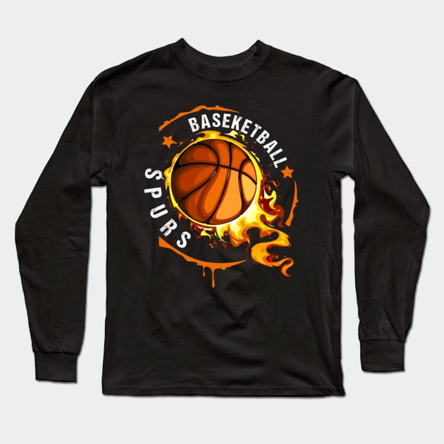 Graphic Basketball Name Spurs Classic Styles Team Long Sleeve T-Shirt by Frozen Jack monster